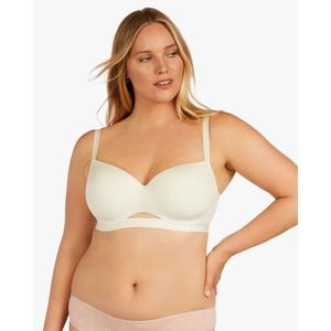 Thirdlove 24/7 Cotton T-Shirt Bra Ivory Size 32G Pima Cotton Netural Intimates
